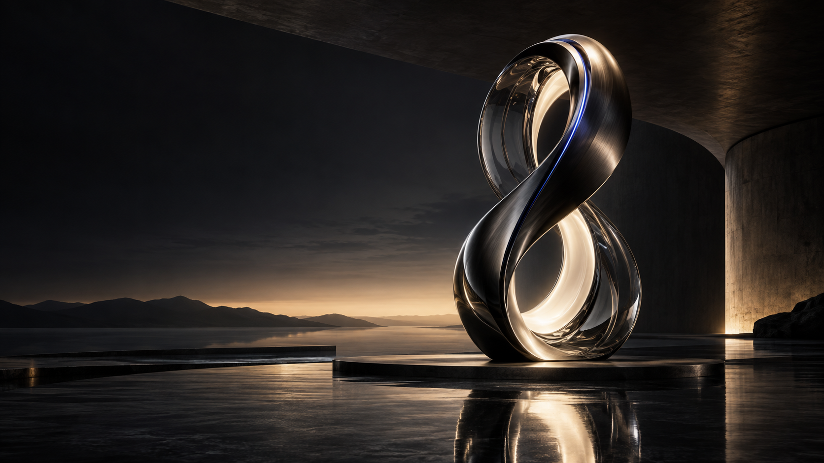 Escultura de luz y metal creada para Looran Agency
